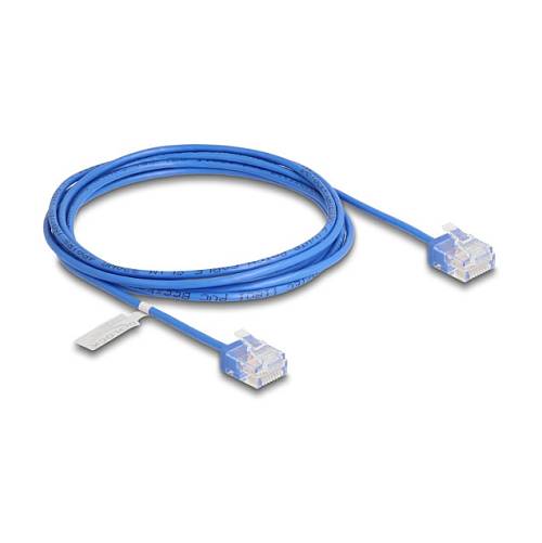 Delock RJ45 Netzwerkkabel Cat.6 UTP Ultra Slim 2 m blau mit kurzen Steckern