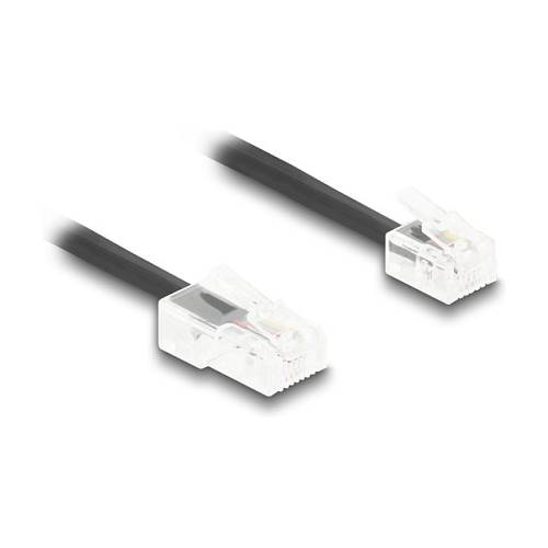 Delock Telefonkabel / Spiralkabel RJ11 Stecker zu RJ45 Stecker schwarz 3 m