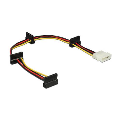 Delock Kabel Power Molex 4 Pin Stecker > 4 x SATA 15 Pin Buchse 40 cm