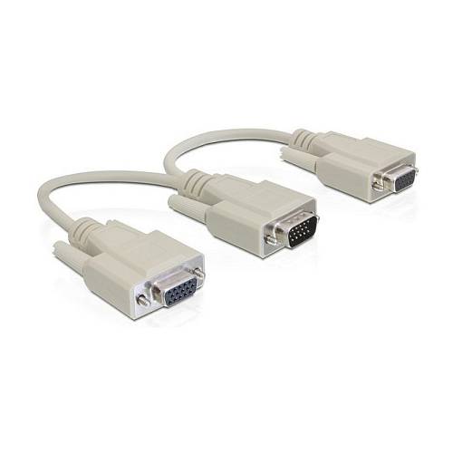Delock Adapter VGA Stecker > 2 x VGA Buchse 20 cm