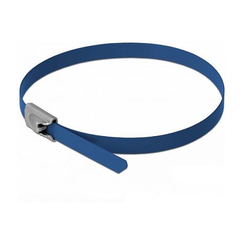 Delock Edelstahlkabelbinder L 300 x B 4.6 mm blau 10 Stück