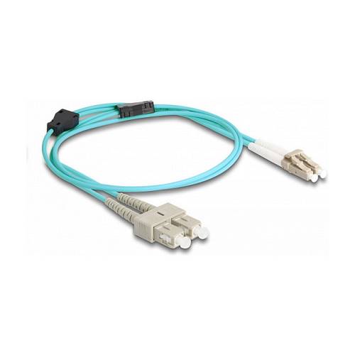 Delock LWL Kabel mit Metallarmierung LC Duplex zu SC Duplex Multimode OM3 1 m