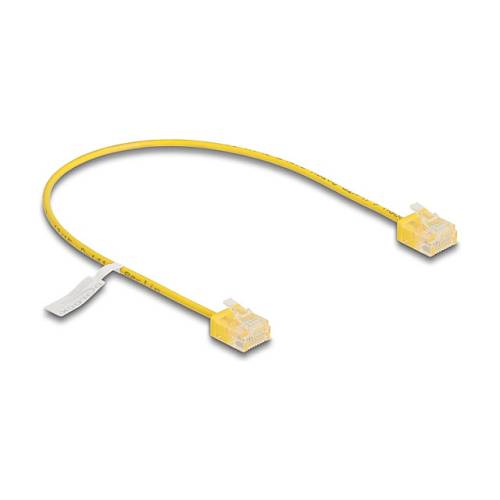 Delock RJ45 Netzwerkkabel Cat.6 UTP Ultra Slim 0.3 m gelb mit kurzen Steckern