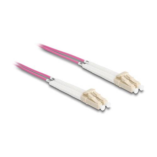 Delock LWL Kabel LC Duplex zu LC Duplex Multimode OM4 winkelbar 1 m