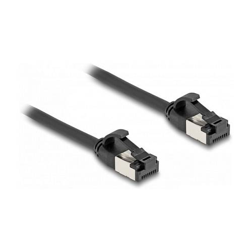 Delock RJ45 Kabel Stecker zu Stecker Cat.8.1 flexibel 0.25 m schwarz