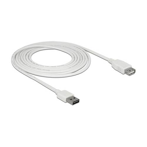 Delock Verlängerungskabel EASY-USB 2.0 Typ-A Stecker > USB 2.0 Typ-A Buchse weiß 3 m