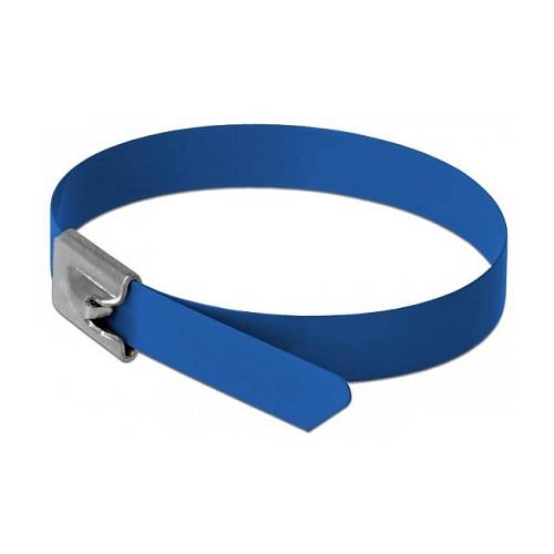 Delock Edelstahlkabelbinder L 400 x B 7.9 mm blau 10 Stück
