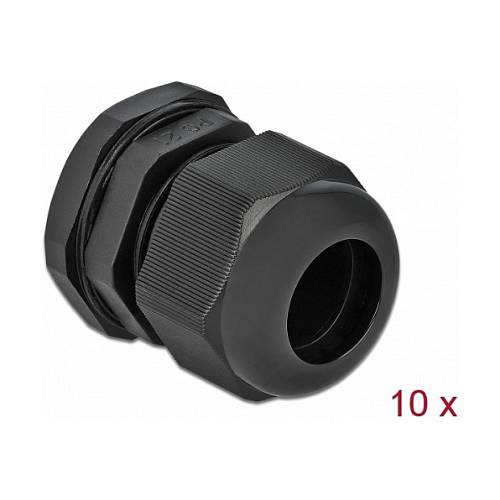 Delock Kabelverschraubung PG21 10 Stück schwarz