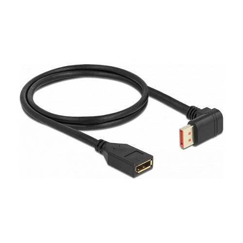 Delock DisplayPort Verlängerungskabel Stecker 90° unten gewinkelt zu Buchse 8K 60 Hz 1 m