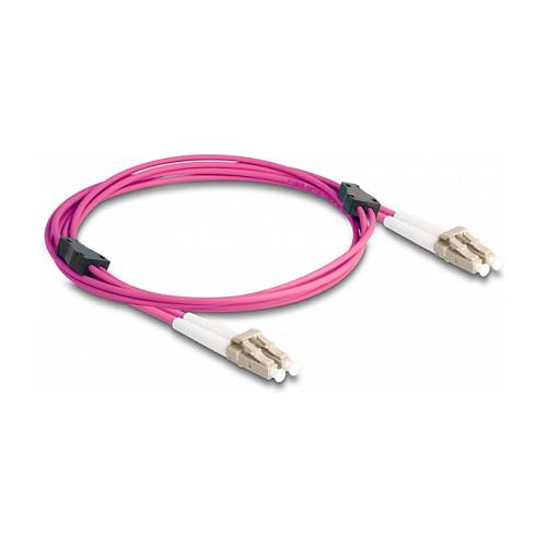 Delock LWL Kabel mit Metallarmierung LC Duplex zu LC Duplex Multimode OM4 2 m