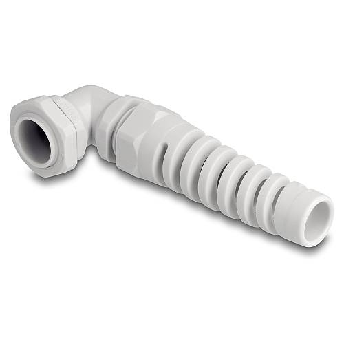 Delock Kabelverschraubung mit Zugentlastung 90° gewinkelt PG13.5 grau