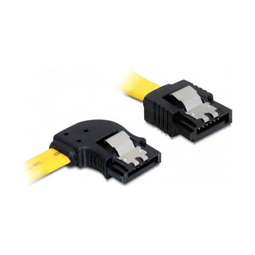 Delock SATA 6 Gb/s Kabel gerade auf links gewinkelt 30 cm gelb