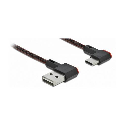 Delock EASY-USB 2.0 Kabel Typ-A Stecker zu USB Type-C™ Stecker gewinkelt links / rechts 0.5 m schwarz