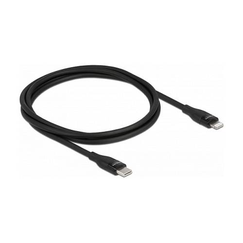 Delock Daten- und Ladekabel USB Type-C™ zu Lightning™ für iPhone™. iPad™ und iPod™ schwarz 1 m MFi