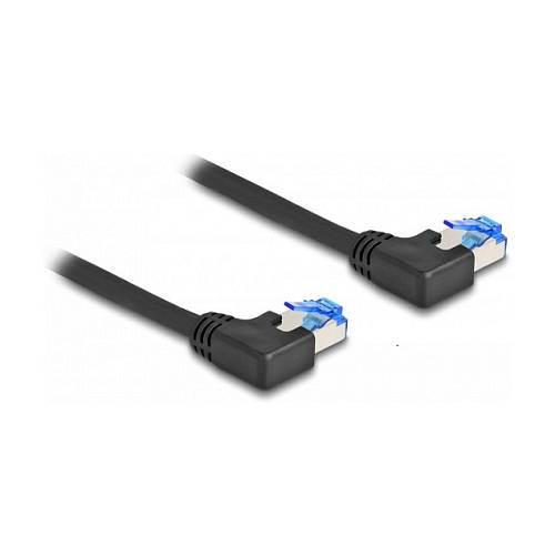 Delock RJ45 Netzwerkkabel Cat.6A S/FTP links gewinkelt 0.5 m schwarz