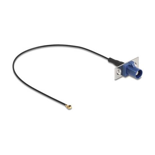 Delock Antennenkabel FAKRA C Stecker zu MHF® I Stecker 1.13 - 20 cm 2 vorgestanzte Löcher