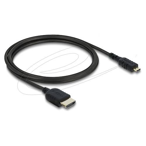 Delock Koaxiales High Speed HDMI Kabel HDMI Stecker zu Micro HDMI Stecker 8K 60 Hz 1 m