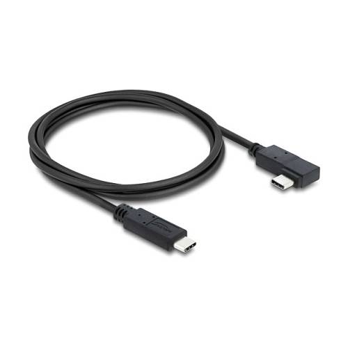 Delock Koaxiales USB 40 Gbps Kabel gewinkelt links / rechts USB PD 3.1 240 W 0.5 m