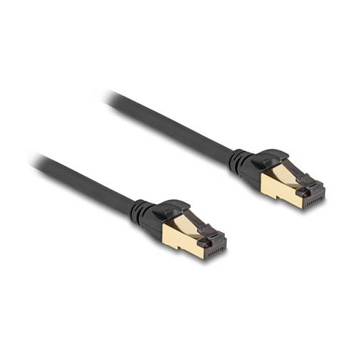 Delock RJ45 Netzwerkkabel Cat.6A Stecker zu Stecker S/FTP schwarz 15 m mit Cat.7 Rohkabel Industrie und Outdoor tauglich