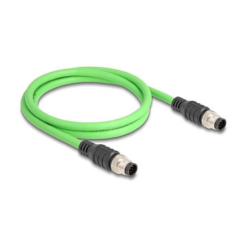 Delock M12 Kabel A-kodiert 8 Pin Stecker zu Stecker PUR (TPU) 1 m