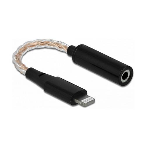 Delock Audio Adapter 8 Pin Lightning™ Stecker DAC 24 Bit/48 kHz Hi-Res zu 3.5 mm 4 Pin Klinkenbuchse 10.5 cm