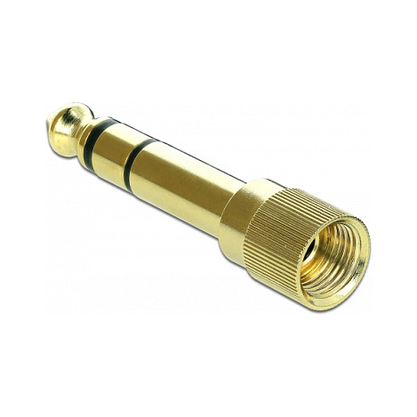 Delock Adapter 6.35 mm Klinkenstecker zu 3.5 mm Klinkenbuchse 3 Pin Metall verschraubbar