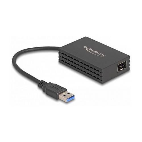 Delock USB Typ-A Netzwerk Adapter Gigabit LAN 1 x SFP