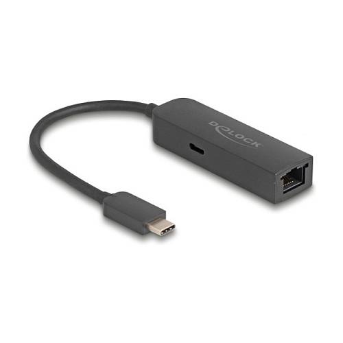 Delock USB Type-C™ Adapter zu 2.5 Gigabit LAN mit Power Delivery 100 Watt