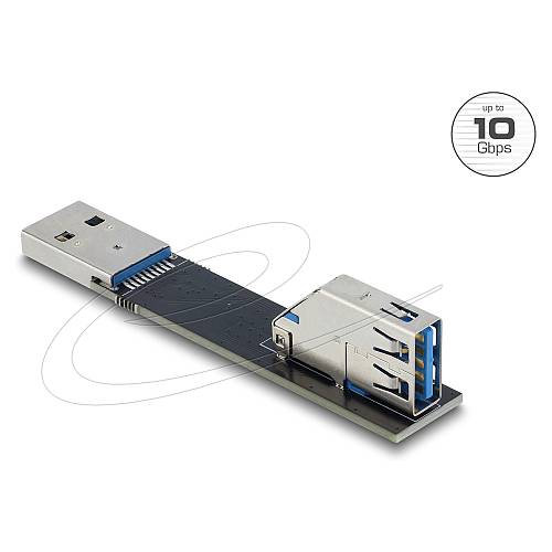 Delock USB 10 Gbps Adapter USB Typ-A Buchse zu Stecker gedreht 90° oben