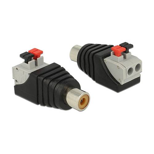 Delock Adapter Cinchbuchse > Terminalblock mit Drucktasten 2 Pin