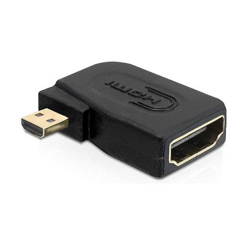 Delock Adapter High Speed HDMI with Ethernet - micro D Stecker > A Buchse seitlich gewinkelt