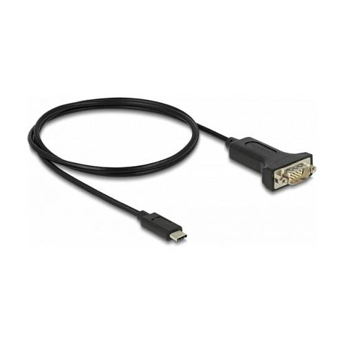 Delock Adapter USB Type-C™ zu 1 x Seriell RS-232 D-Sub 9 Pin Stecker mit Muttern 1 m