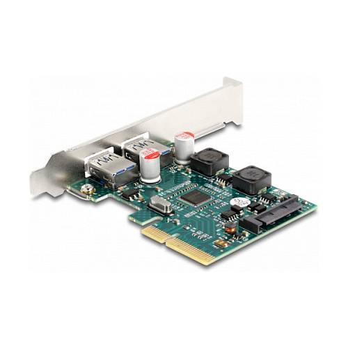 PCI Express x4 Karte zu 2 x extern USB 10 Gbps Typ-A Buchse - Low Profile Formfaktor