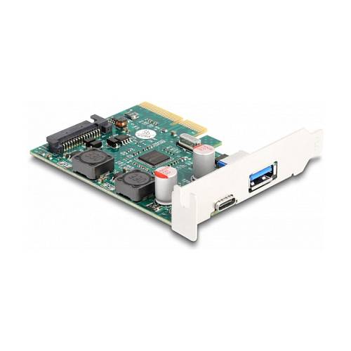 PCI Express x4 Karte zu 1 x extern USB 10 Gbps Type-C™ Buchse + 1 x extern USB 10 Gbps Typ-A Buchse - Low Profile Formfaktor