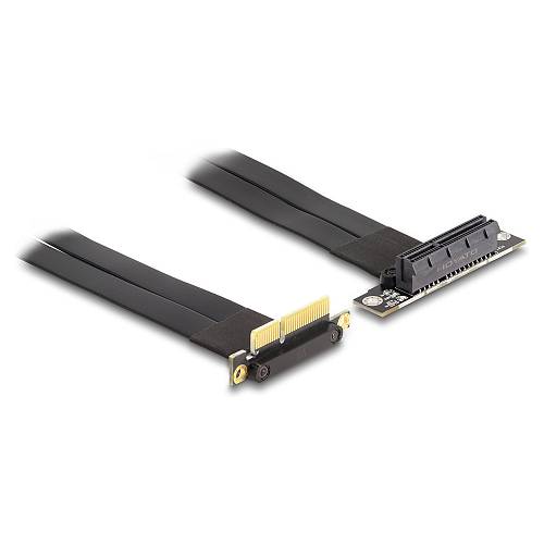 Riser Karte PCI Express x4 Stecker 90° gewinkelt zu x4 Slot 90° gewinkelt mit Kabel 30 cm