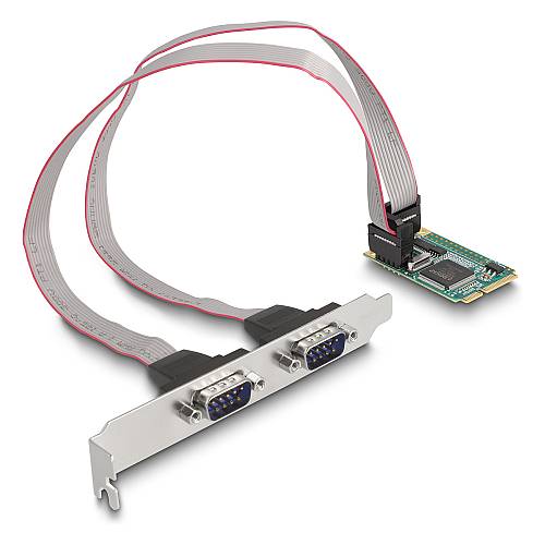 Mini PCIe Karte full size zu 2 x Seriell RS-232 D-Sub 9 Pin