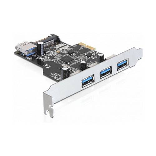 PCI Express x1 Karte zu 3 x extern + 1 x intern USB 5 Gbps Typ-A Buchse