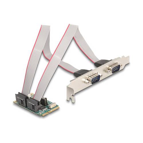 Mini PCIe I/O PCIe full size 2 x Seriell RS-232 mit Spannungsversorgung 5 V / 12 V
