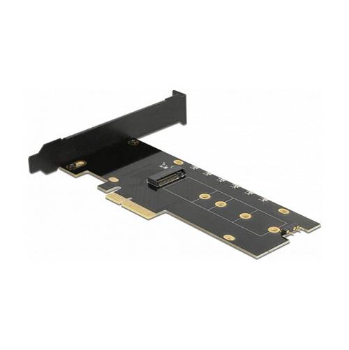 PCI Express x4 Karte zu 1 x intern NVMe M.2 Key M mit Kühlkörper und RGB LED Beleuchtung - Low Profile Formfaktor