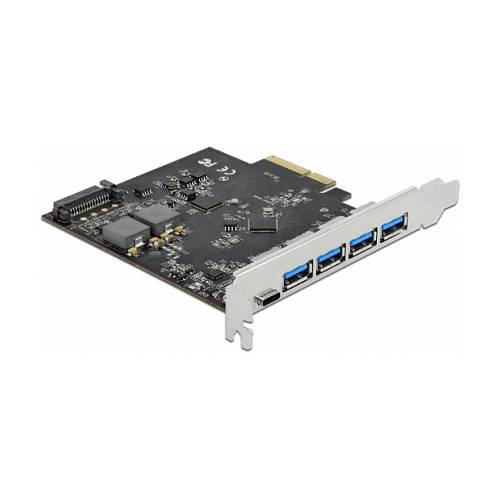 PCI Express x4 Karte zu 1 x USB Type-C™ + 4 x USB Typ-A - SuperSpeed USB 10 Gbps