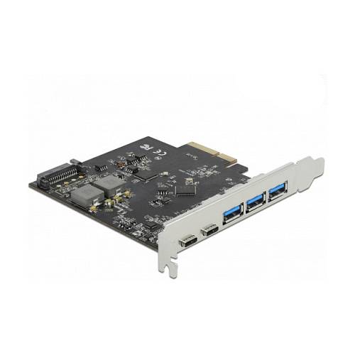 PCI Express x4 Karte zu 2 x USB Type-C™ + 3 x USB Typ-A - SuperSpeed USB 10 Gbps