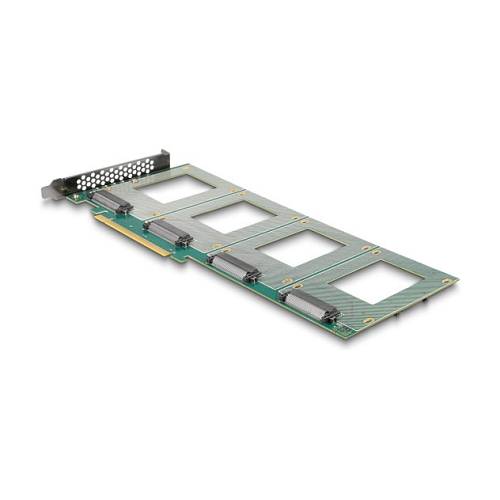 PCI Express 4.0 x16 Karte zu 4 x intern U.2 NVMe SFF-8639 - Bifurcation (LxB: 288 x 122 mm)