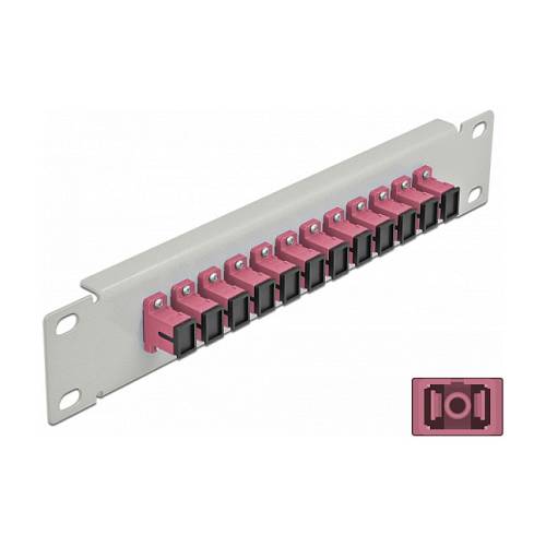 Delock 10? LWL Patchpanel 12 Port SC Simplex violett 1 HE grau