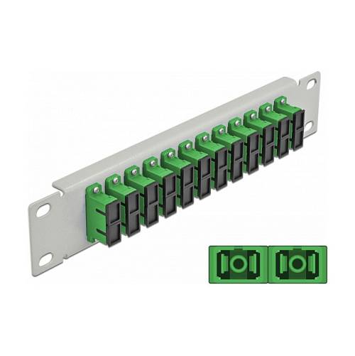 Delock 10? LWL Patchpanel 12 Port SC Duplex grün 1 HE grau
