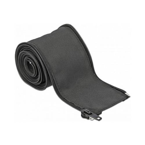 Gewebeschlauch mit Reißverschluss hitzebeständig 2 m x 25 mm schwarz