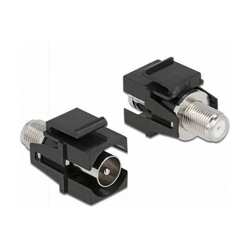 Keystone Modul IEC Stecker zu F Buchse schwarz