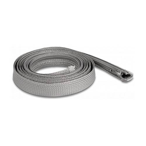 Geflechtschlauch mit Reißverschluss hitzebeständig 2 m x 20 mm grau