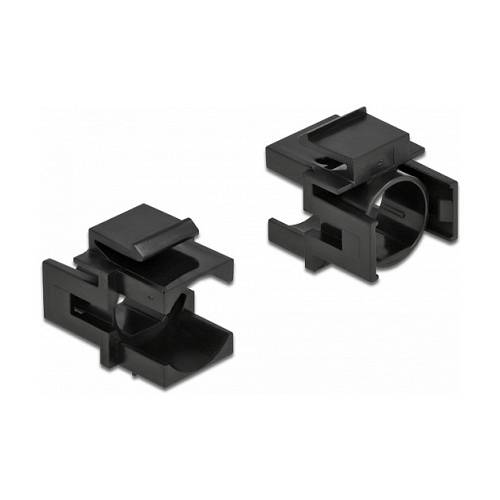 Keystone Abdeckung schwarz mit 12.5 mm D-Durchführung 4 Stück