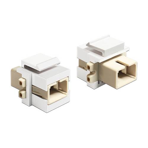 Keystone Modul SC Simplex Buchse zu SC Simplex Buchse beige / weiß