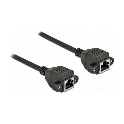 Netzwerk Verlängerungskabel S/FTP RJ45 Buchse zu RJ45 Buchse Cat.6A 25 cm schwarz